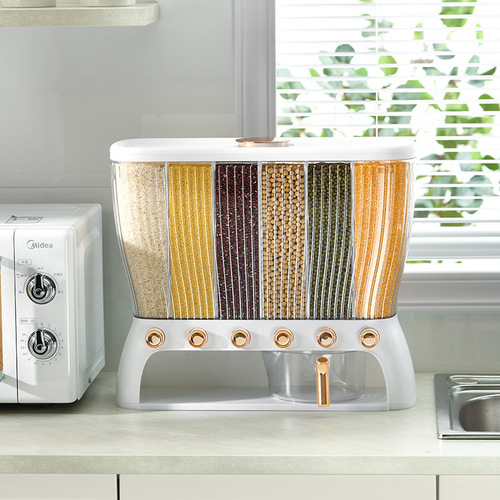 Divided rice bucket Grains and grains Internet celebrity storage box Rice and grains insect-proof and moisture-proof sealed storage bucket rice storage box