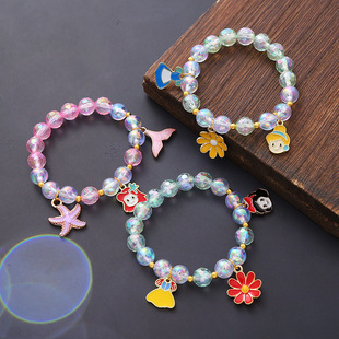 Single-angle Cooked Bracelet Alloy Pendant Bracelet Mermaid Bracelet Princess Bracelet Children's High-end Bracelet