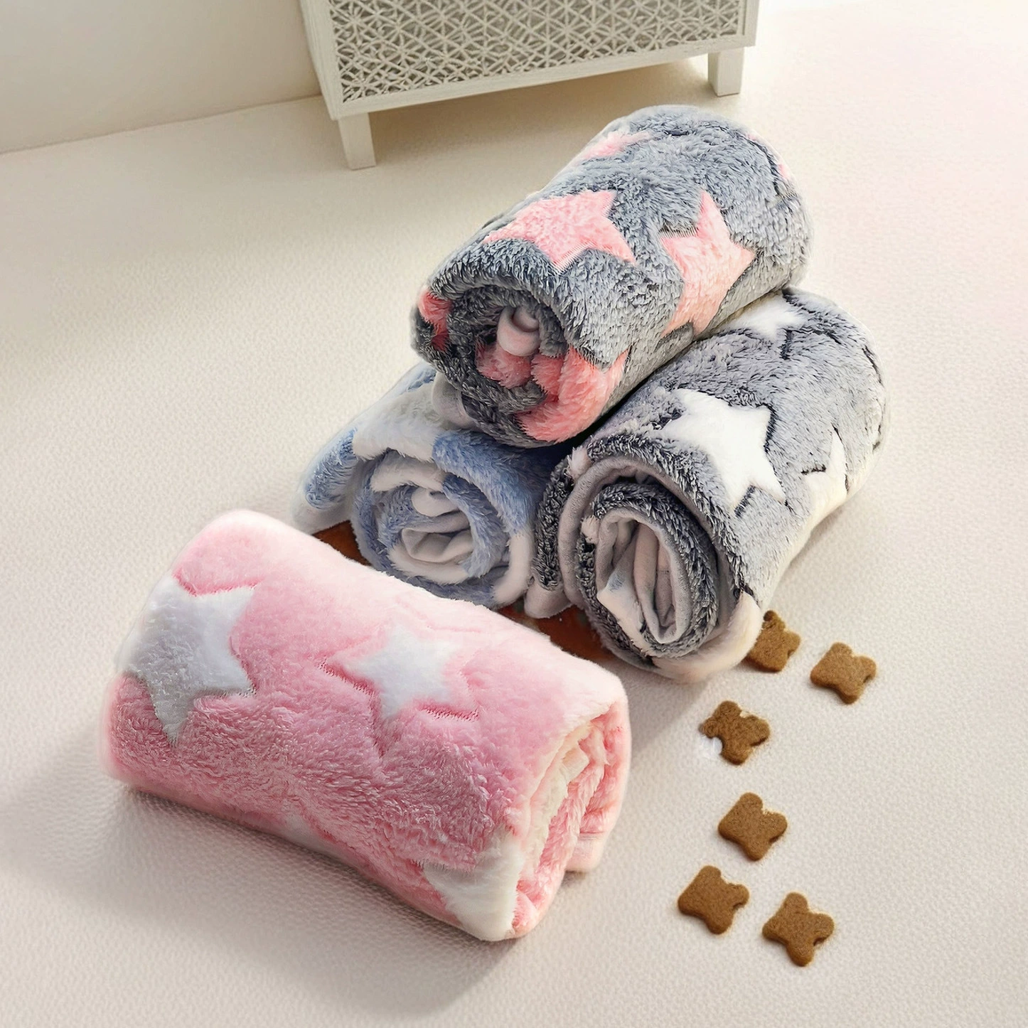 Трансграничные домашние кошки и собаки универсальные двухсторонние фланелевые большие звезды коврик одеяло