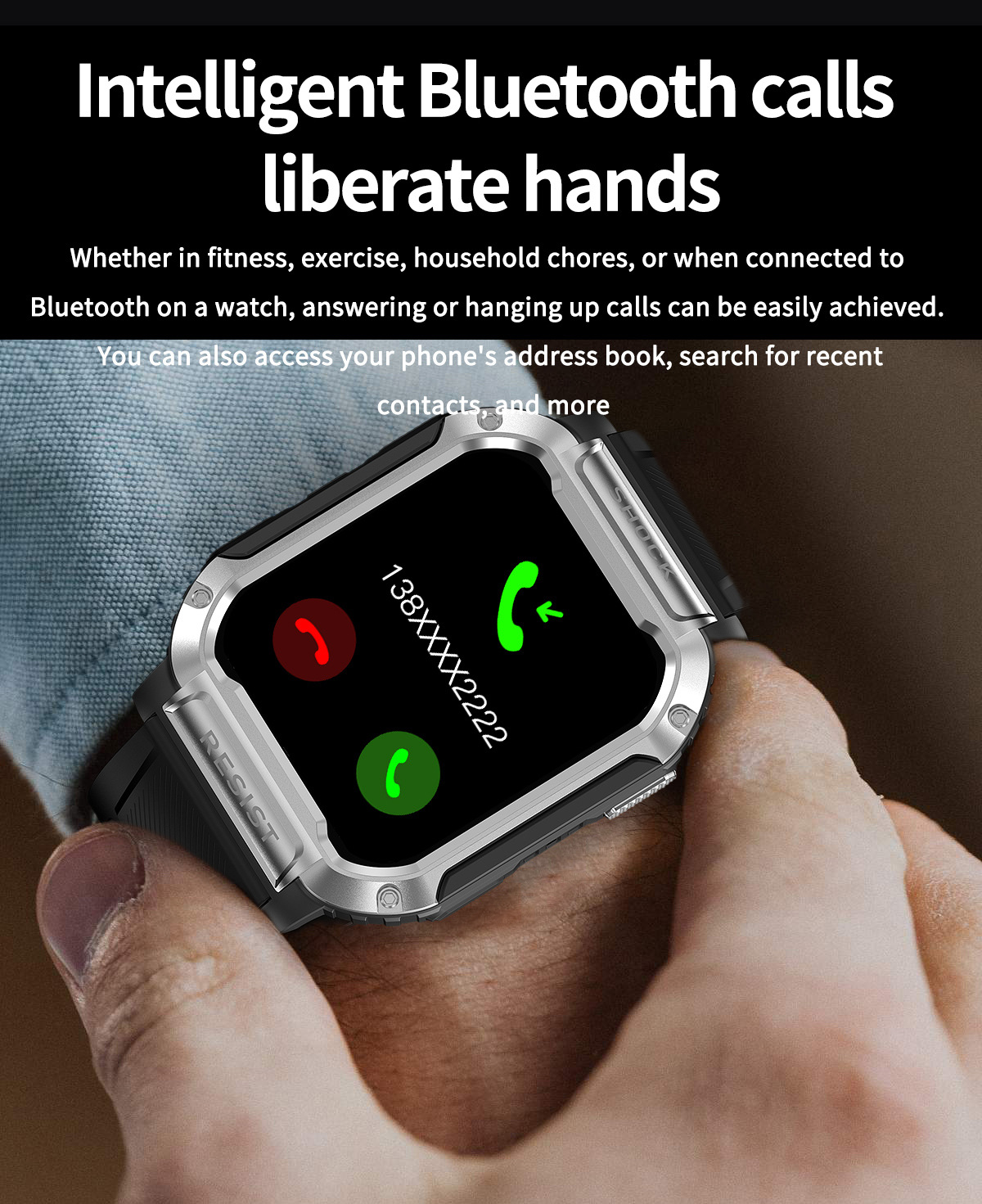 NK36 Smart Watch orologio da polso da uomo da 1,83 pollici chiamata Bluetooth_voghion.com