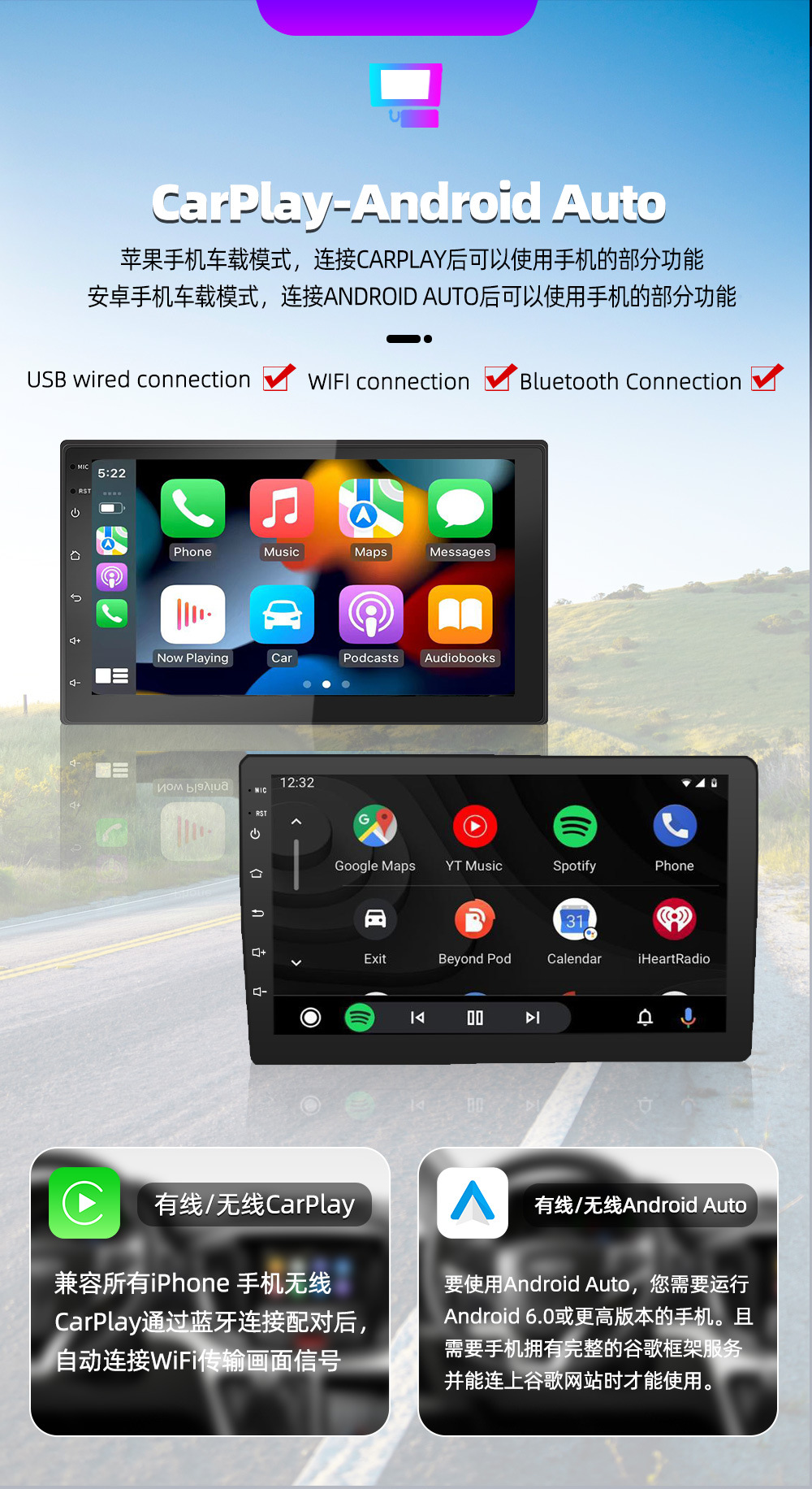 Cross-Border 7-Inch 9/ 10inch Linux Navigation Car Navigation All-In-One Central Control Device That Plays Carplay Car Navigation