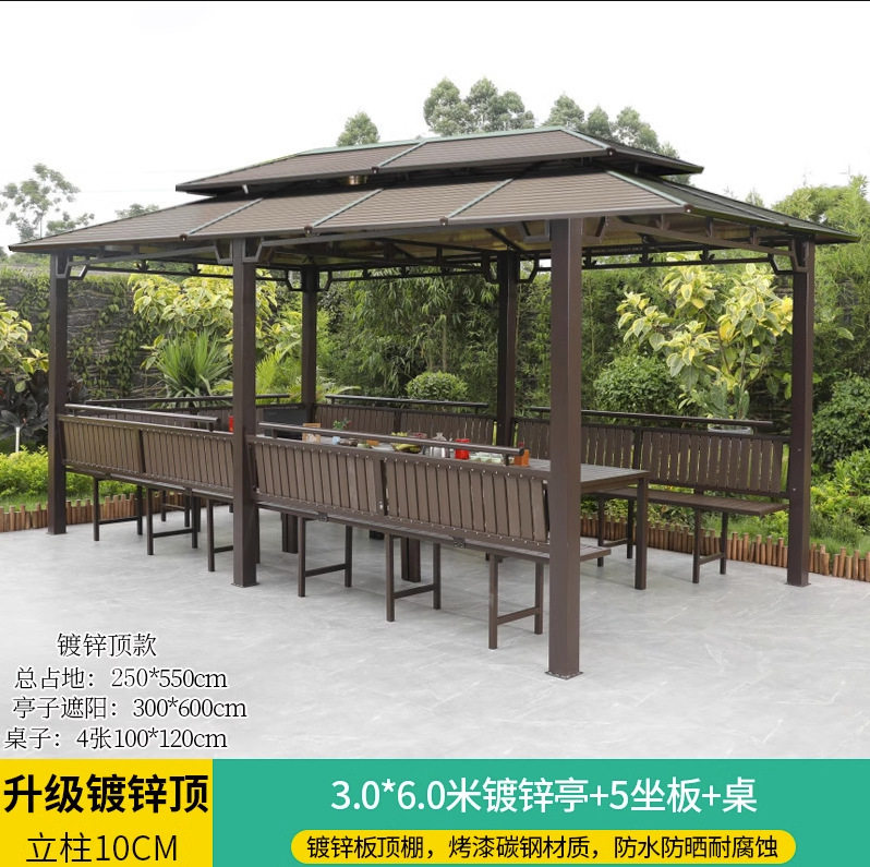 Pabellón al aire libre Villa patio hierro jardín toldo al aire libre nuevo estilo chino techo ocio granja pabellón
