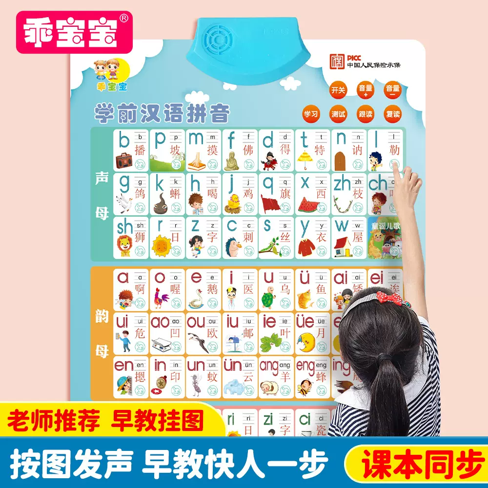 语音挂图点读水果拼音人物知识幼儿贴纸墙贴早教宝宝海报认知厂家