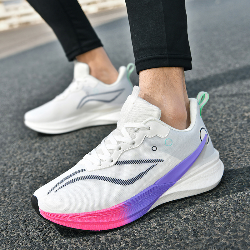 2025 nuevo verdadero explosión de suela suave amortiguador zapatos de carreras de velocidad, hombres y mujeres adolescentes respirables desgaste antideslizante zapatillas de deporte