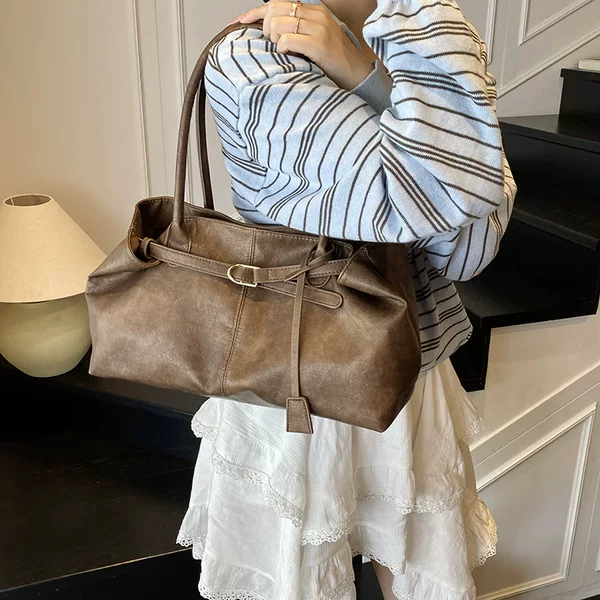 Cross-Border Large-Capacity Tote Bag for Women 2026 New Style Casual Commuter Underarm Bag Fashionable Versatile Shoulder Handbag