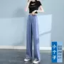 宽松夏季松紧腰直筒牛仔裤