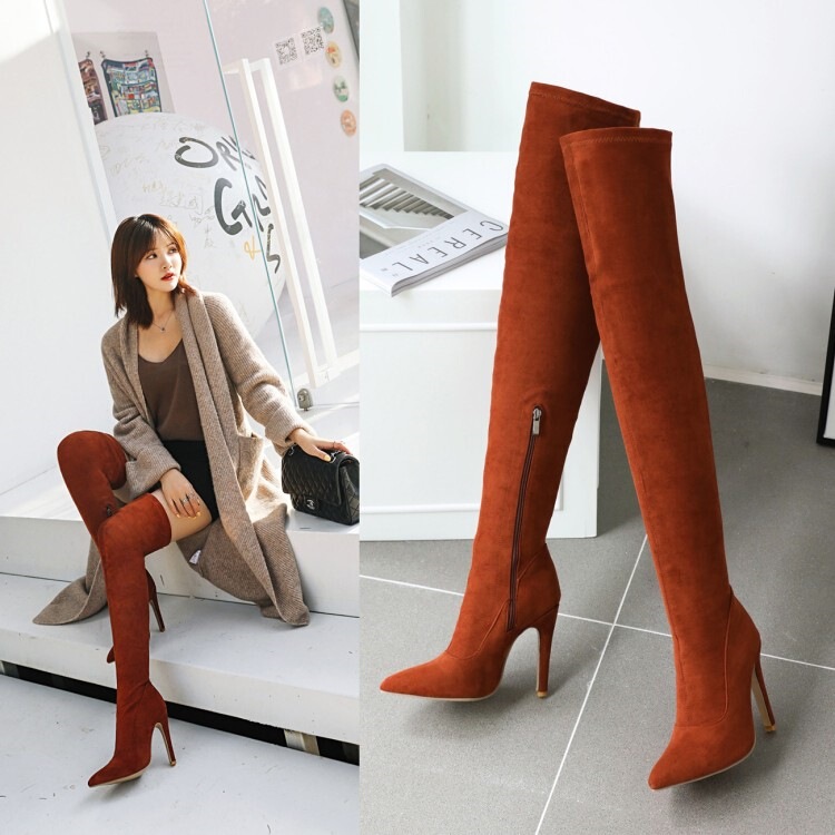 Women's Long Boots, New Styles in Camel, Red, and Black, Adult Size, Comfortable, Spring Collection, in Stock, Thin High Heels, Wool, Breathable Women's Long Boots, New Styles in Camel, Red, and Black, Adult Size, Comfortable, Spring Collection, in Stock, Thin High Heels, Wool, Breathable