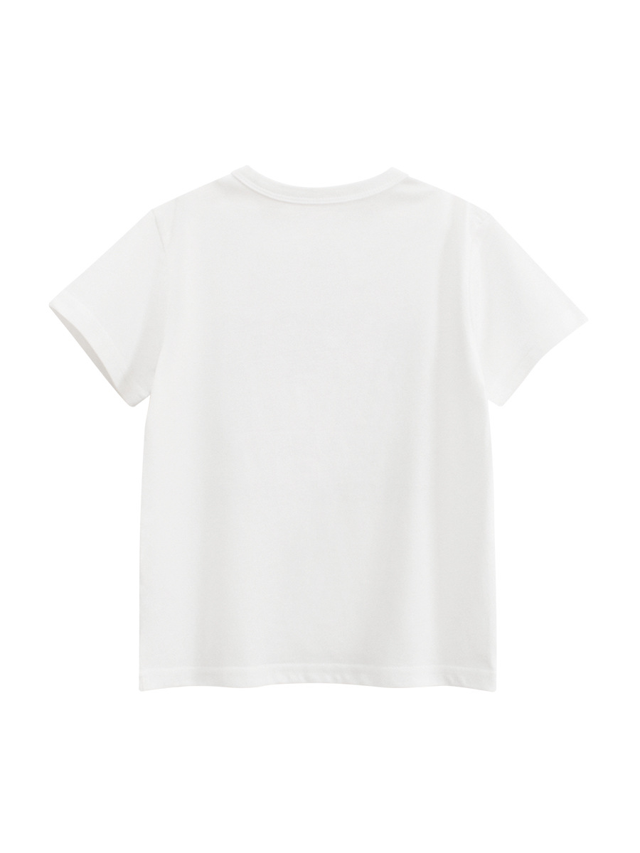27kids verano nueva ropa para niños camiseta de manga corta versión coreana de dibujos animados para niños dinosaurio ropa para niños
