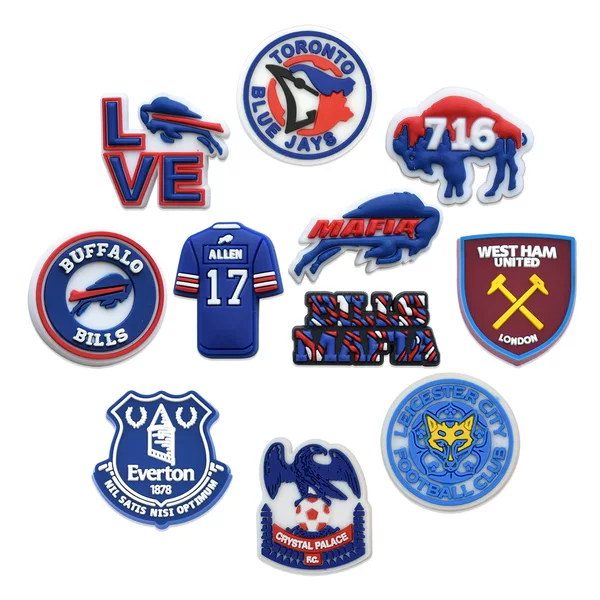 Hot-Selling Popular Clogs DIY Accessories Team Logo Accessories Pvc Soft Rubber Garden Shoe Decorations Shoe Buckles Shoe Flowers