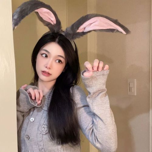 Judy bunny ears headband plush headband hair accessories Christmas cosplay cute headband accessories dress up