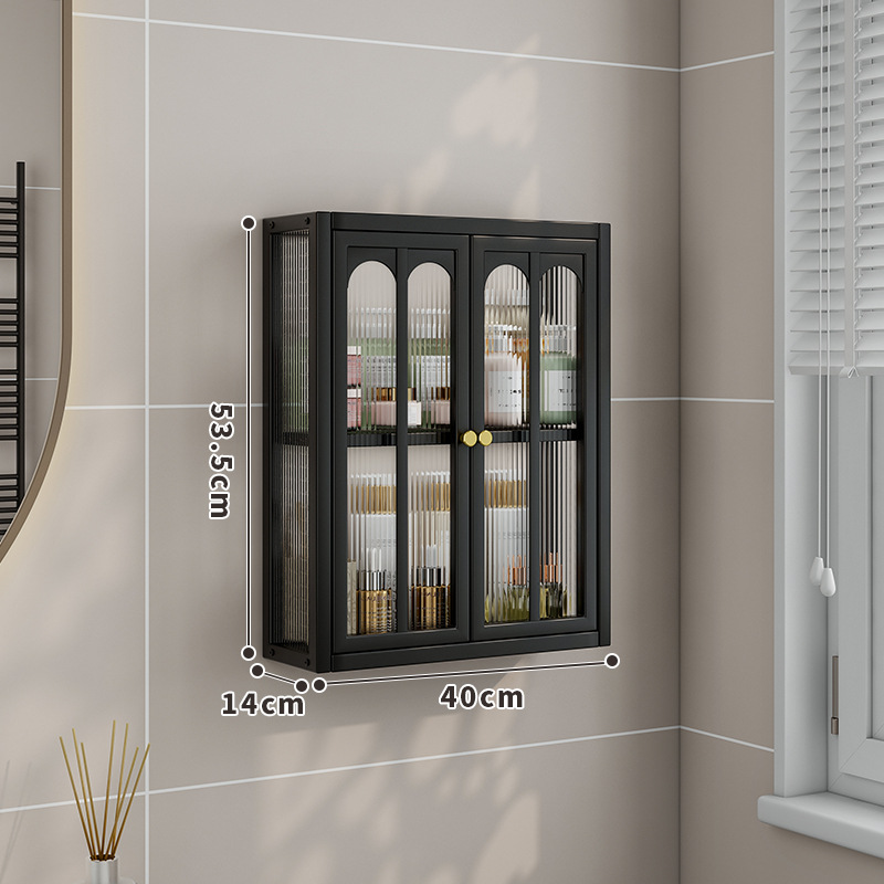 Estantes de pared sin clavos para el hogar, gabinetes a prueba de polvo, baños, gabinetes de pared, estantes, una pieza