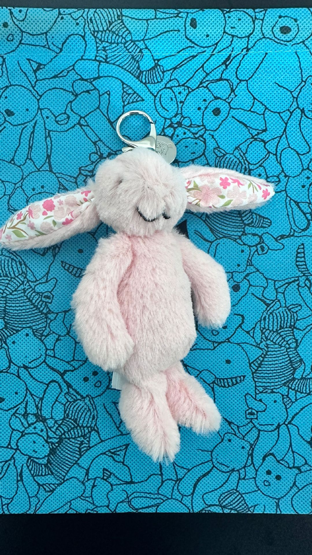 Floral print pink bunny