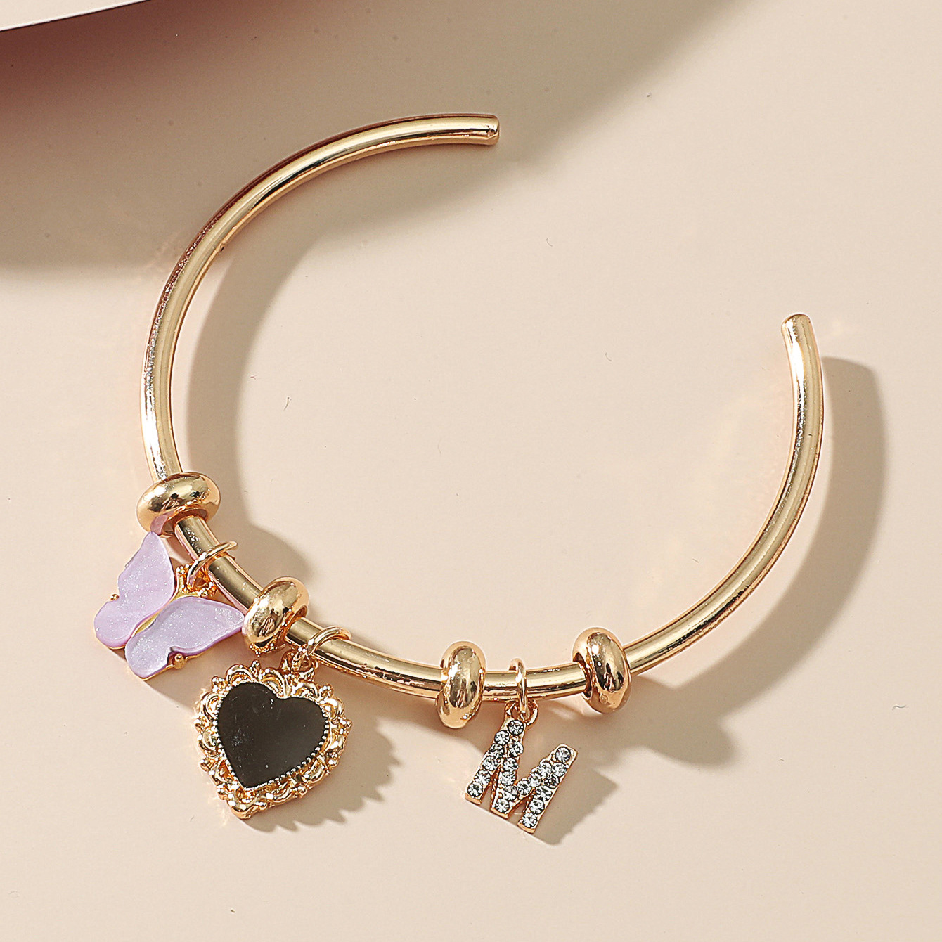 Cherry love letter bracelet simple adjustable opening bead circle bracelet