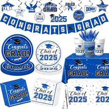 定制毕业季2025装饰一次性纸盘拉旗派对跨境新品跨境出口专供