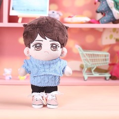 Baby clothes set featuring Xiao Zhan's blue sweater, 20cm baby clothes, 20cm cotton doll clothes