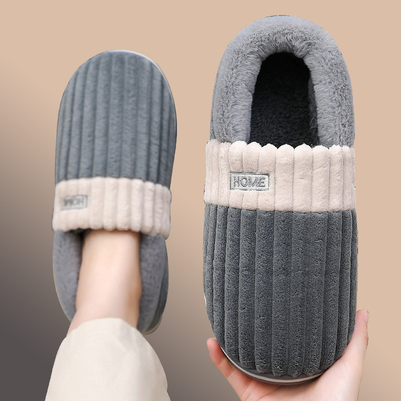 2026 Cotton Slippers for Men Winter Bag Heel 2026 New Indoor Home Non-Slip Warm Home Outdoor Wear Wool Horse Year