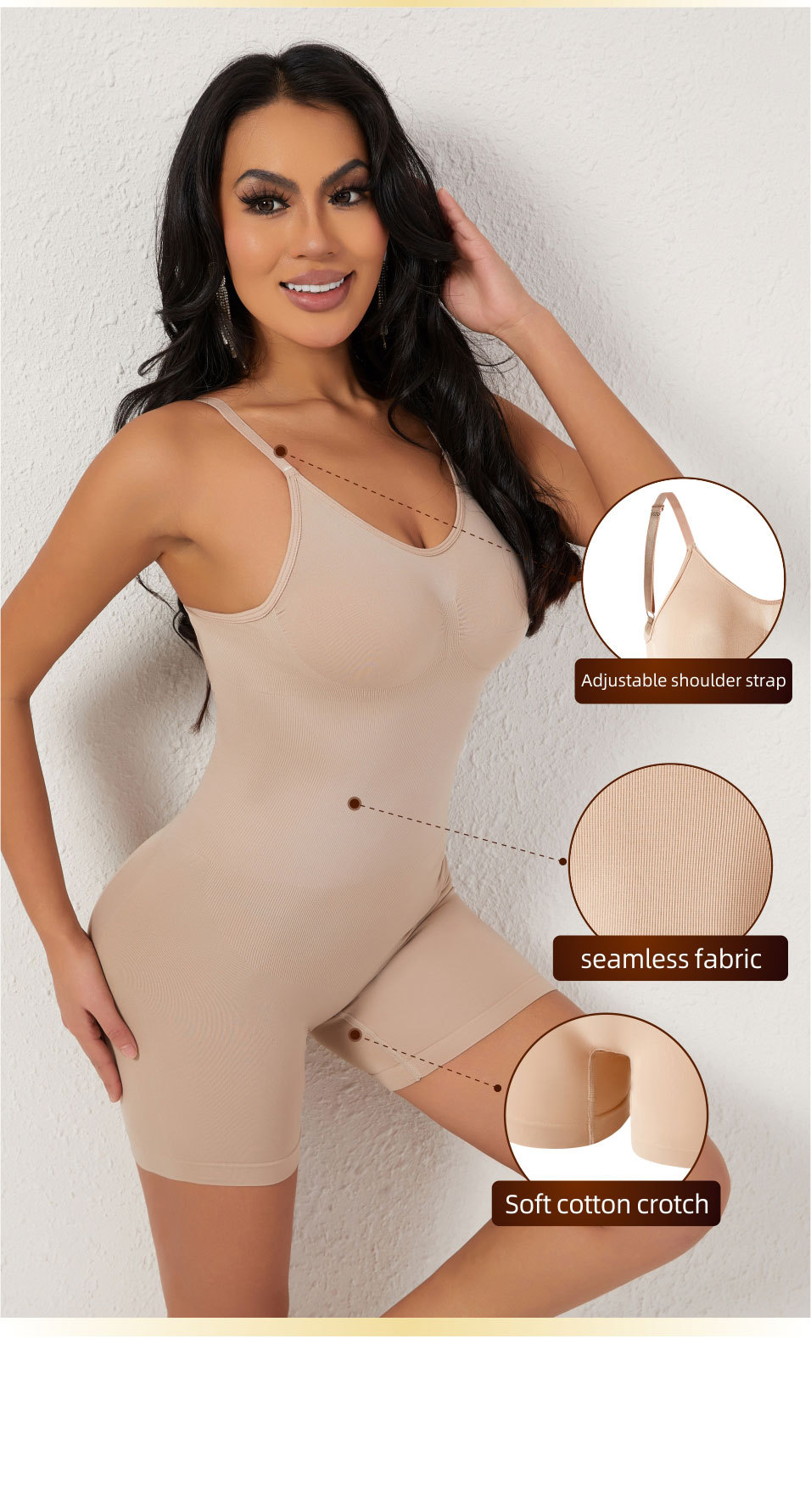 Nahtloser, rückenfreier Shapewear-Body – Bauchkontrolle & Po-Lifting Ganzkörperformer für Damen – Sexy Figurformende Unterwäsche (Schwarz/Nude/Kaffee)_voghion.com