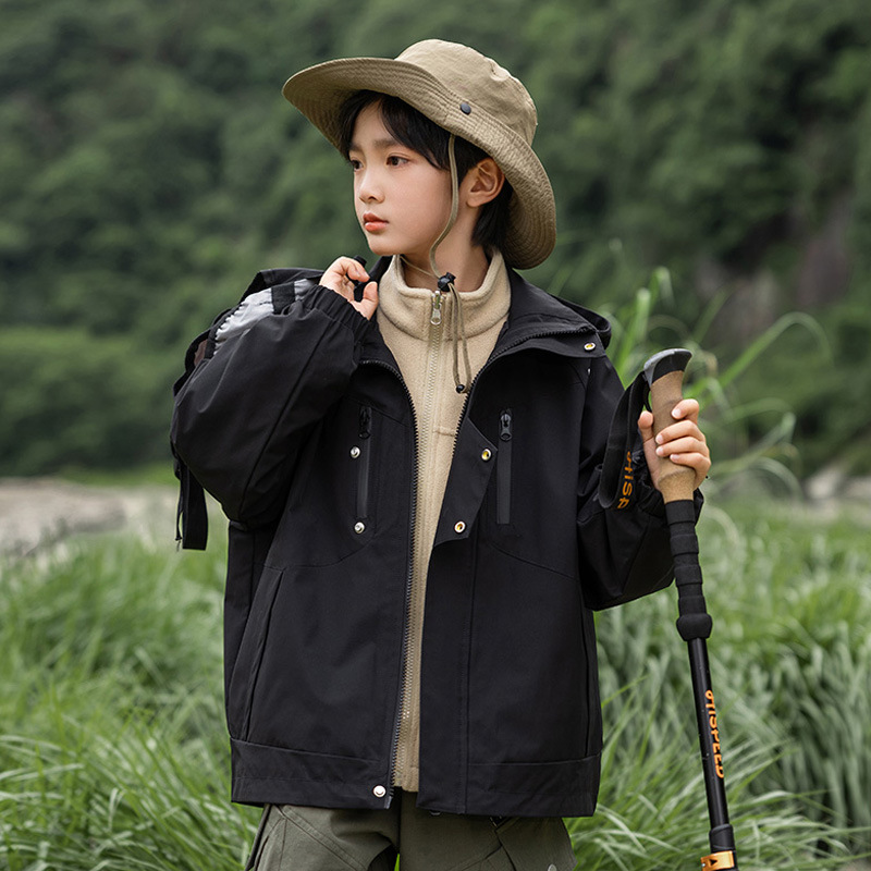 Primavera y otoño 3 - en - 1 chaqueta de asalto para niños de otoño impermeable chaqueta a prueba de viento para niñas de otoño y invierno chaqueta desmontable