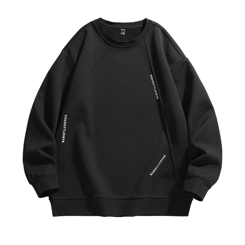 Spring New Round Neck Loose Sleeve T-Shirt Men's Trendy Versatile Sweatshirt_voghion.com