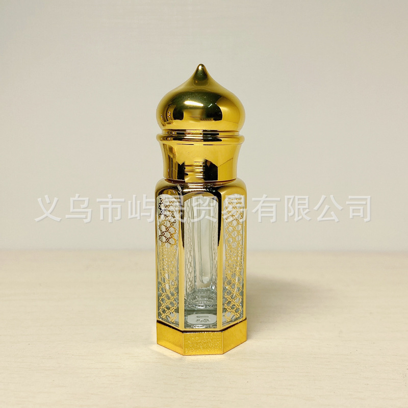 3/6/12ml de aceite esencial de vidrio de goteo botella de aleación tapa de alto grado perfume sub-botella galvanoplastia tallado Exportación de comercio exterior
