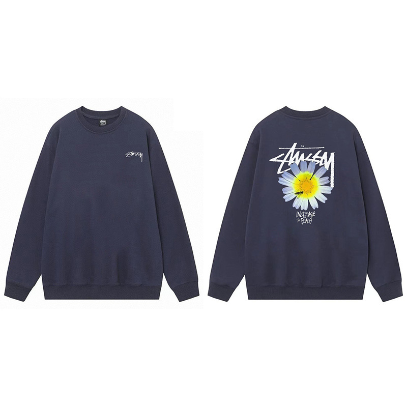 Stussy 斯图西秋冬美式卫衣男女经典字母印花黑8骰子长袖圆领外套|undefined