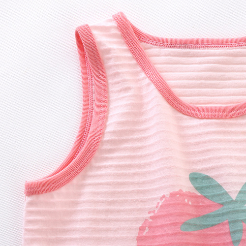Children's bamboo cotton vest three-piece baby vest summer thin baby vest female baby bottoming top