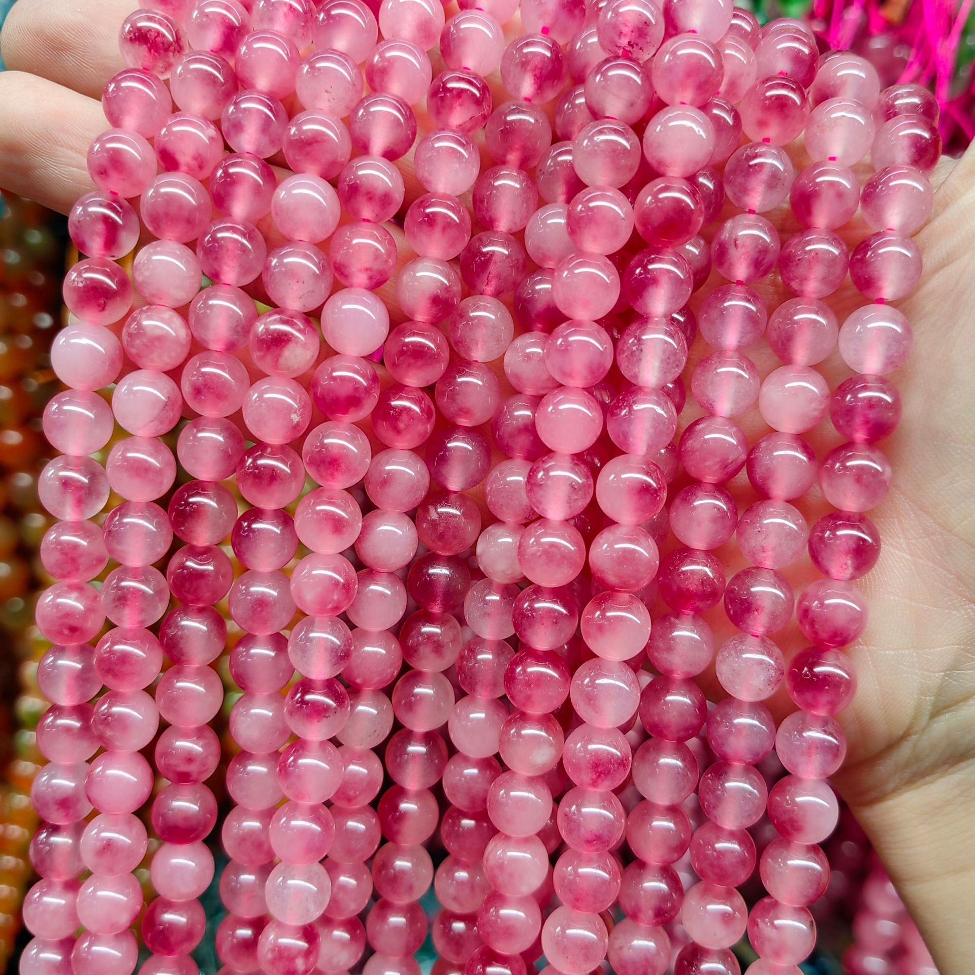 Natural de alta calidad Calcedonia color multi-color cuentas redondas cuentas sueltas productos semiacabados DIY Calcedonia natural accesorios de la joyería image 29