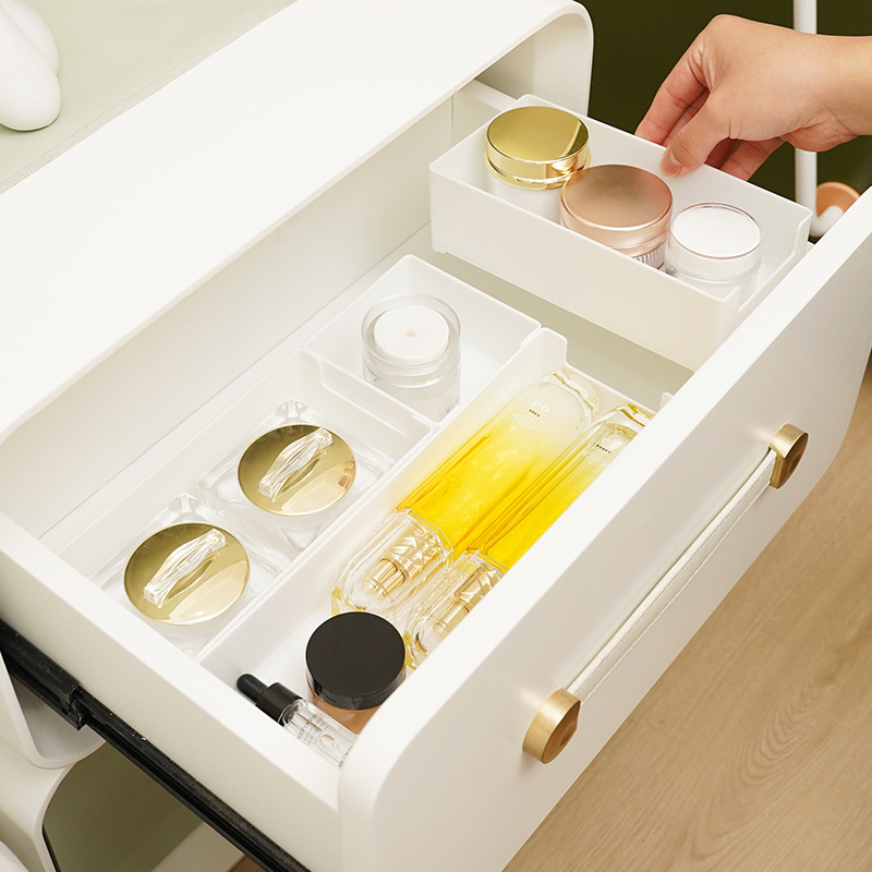 シンプルなキッチン引き出し収納ボックスは、食器仕切りボックスと積み重ねることができます家庭用多機能小型コンパートメント整理ボックス|undefined
