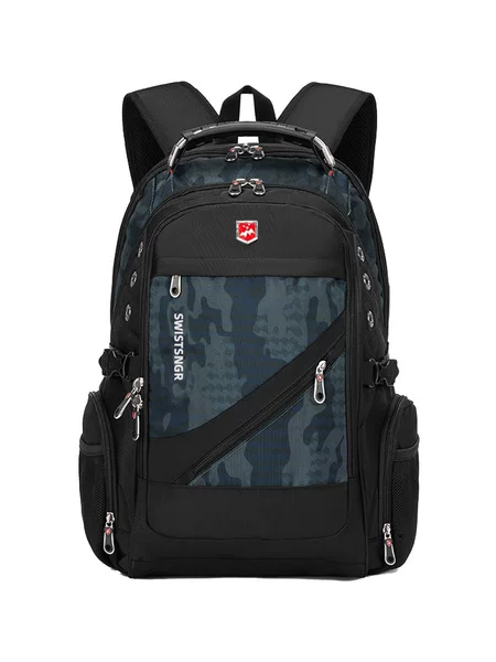 Swiss Backpack for Men, Casual Business Large-Capacity Computer Bag, Business Trip, Travel, Fashionable Junior High School Student School Bag