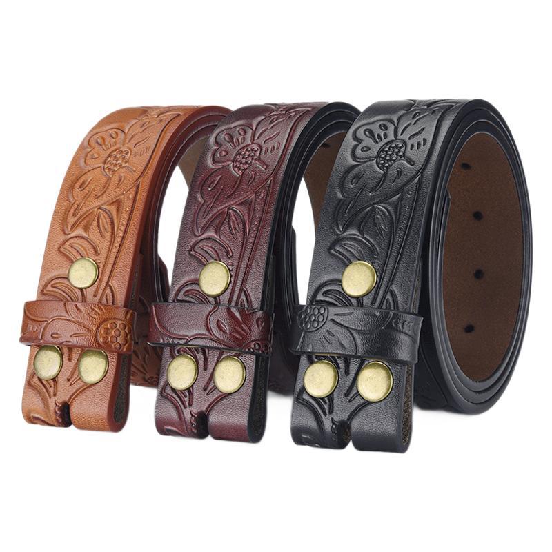 Herrläderbälte i retro cowboy-stil med präglat mönster_voghion.com
