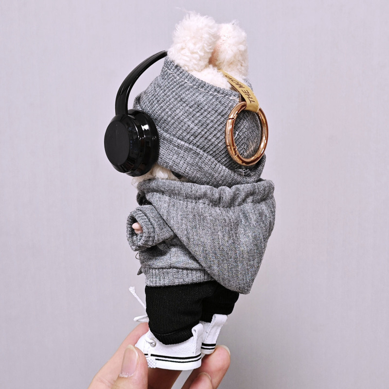 ラブブベビー服】グレーのスウェットシャツと帽子のセット ラブブ服 1、2、3世代ユニバーサル 15cm17cmベビー|undefined