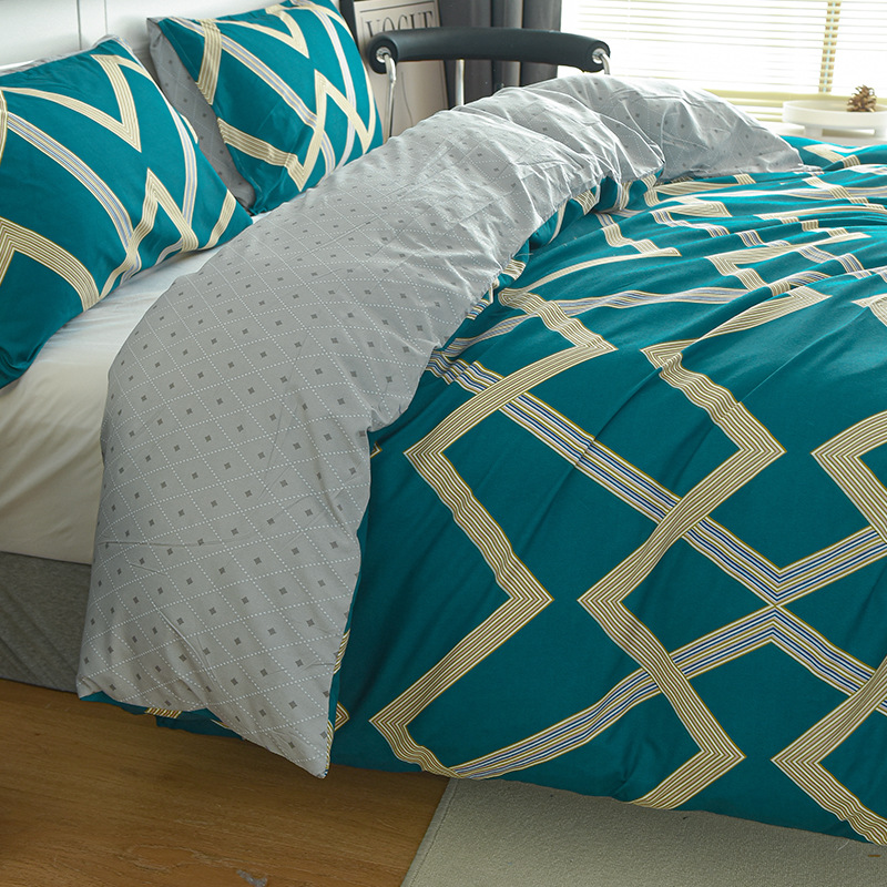 跨境家纺亚马逊速卖通ebay几何印花被套枕套三件套一件代发