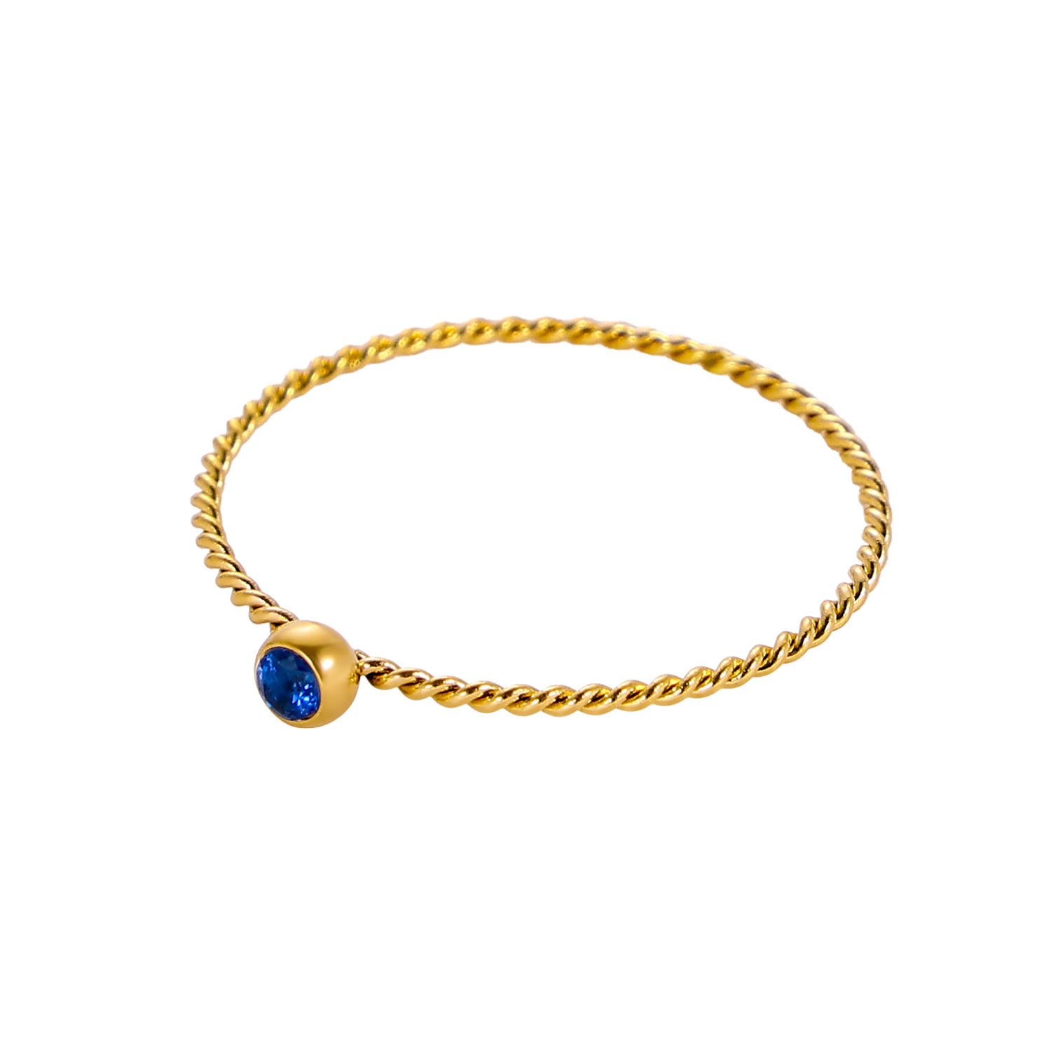 다크 블루 골드 18K 링