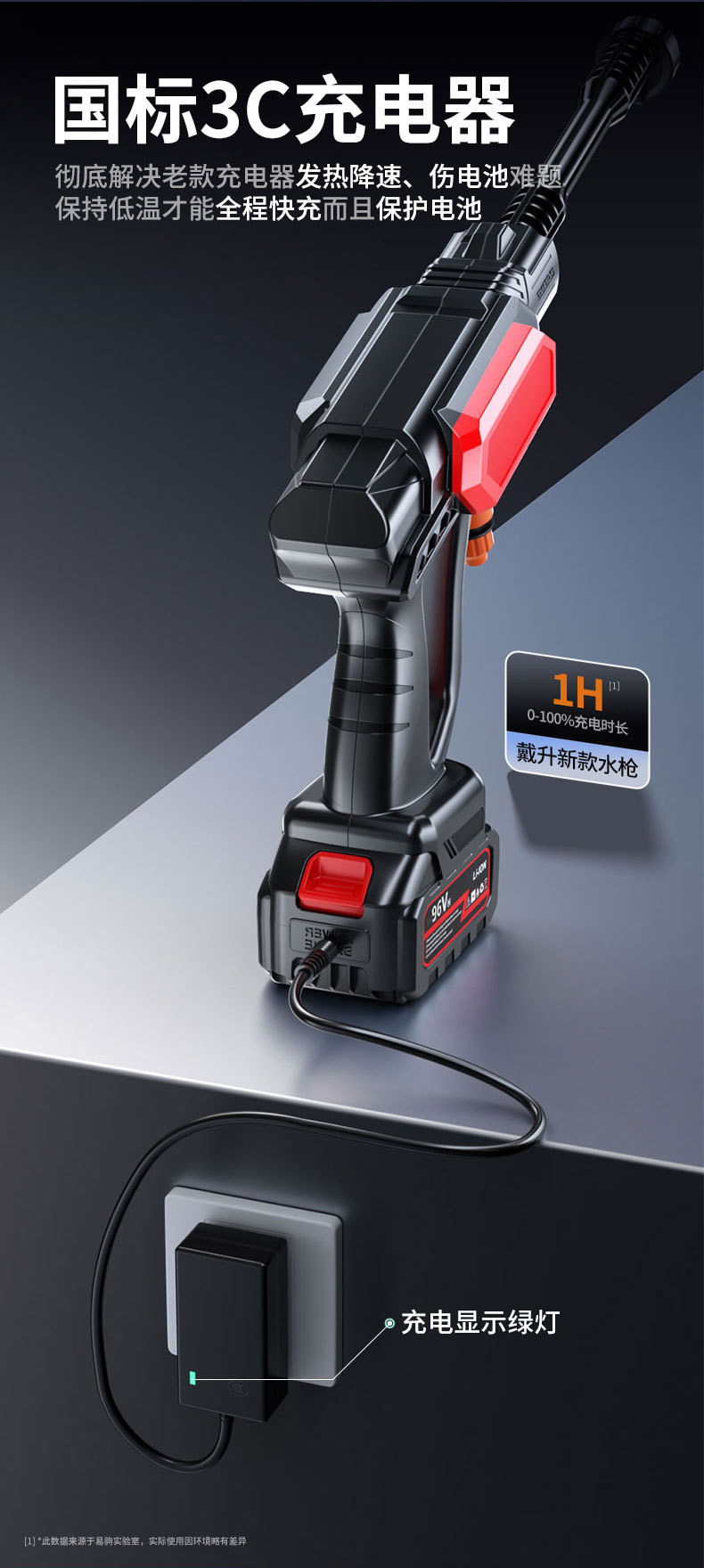 Suitable for Wireless Lithium Battery Car Washing Machine, Household Brushless High-Pressure Water Gun, Portable Charging Powerful Floor Washing Machine, Ultra-High Pressure