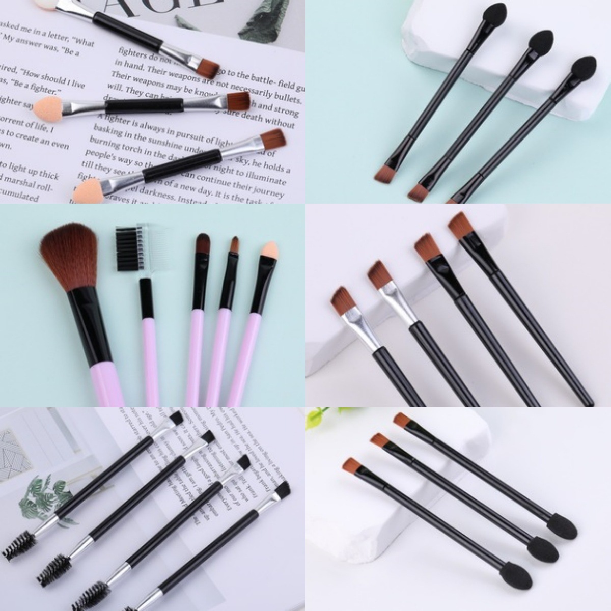 Multifuncional eye shadow stick eye shadow cepillo de doble cabeza mini cepillo de látex de algodón desechable herramienta de maquillaje de belleza