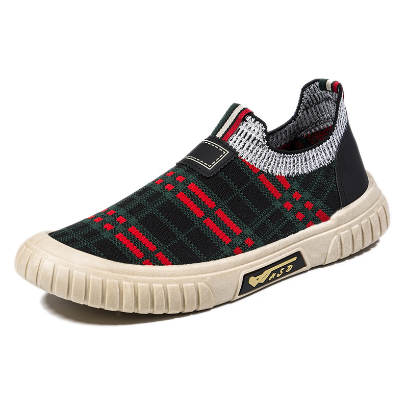 Zapatos de hombre Zapatos casuales perezosos transpirables de verano Zapatos perezosos de un pie Zapatos casuales ligeros Calcetines de tendencia para hombre