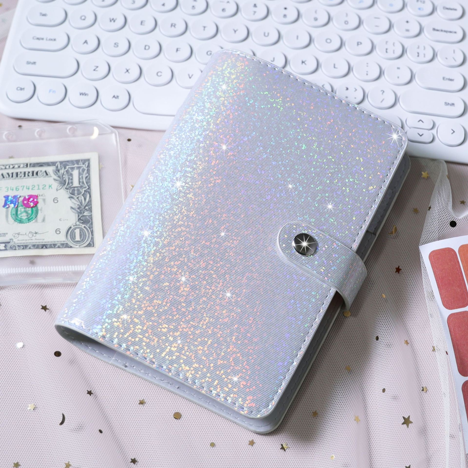 부드러운 표면-별이 빛나는 하늘 실버 흰색 (단일 쉘)