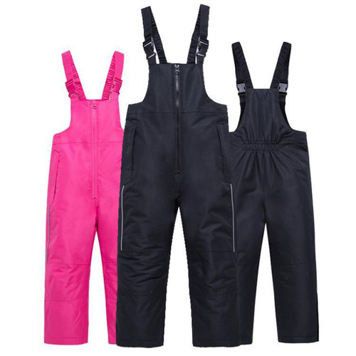 Bestselling Cross-border Winter Outdoor Children's One-piece Ski Pants Windproof Waterproof Fleece for Boys and Girls, Small and Middle Children Snow Pants