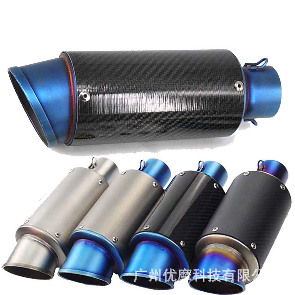Переделка мотоцикла полусиняя наклонная выхлопная труба прямой выхлопной трубы из углеродного волокна ZX4RR/RC390/Z800