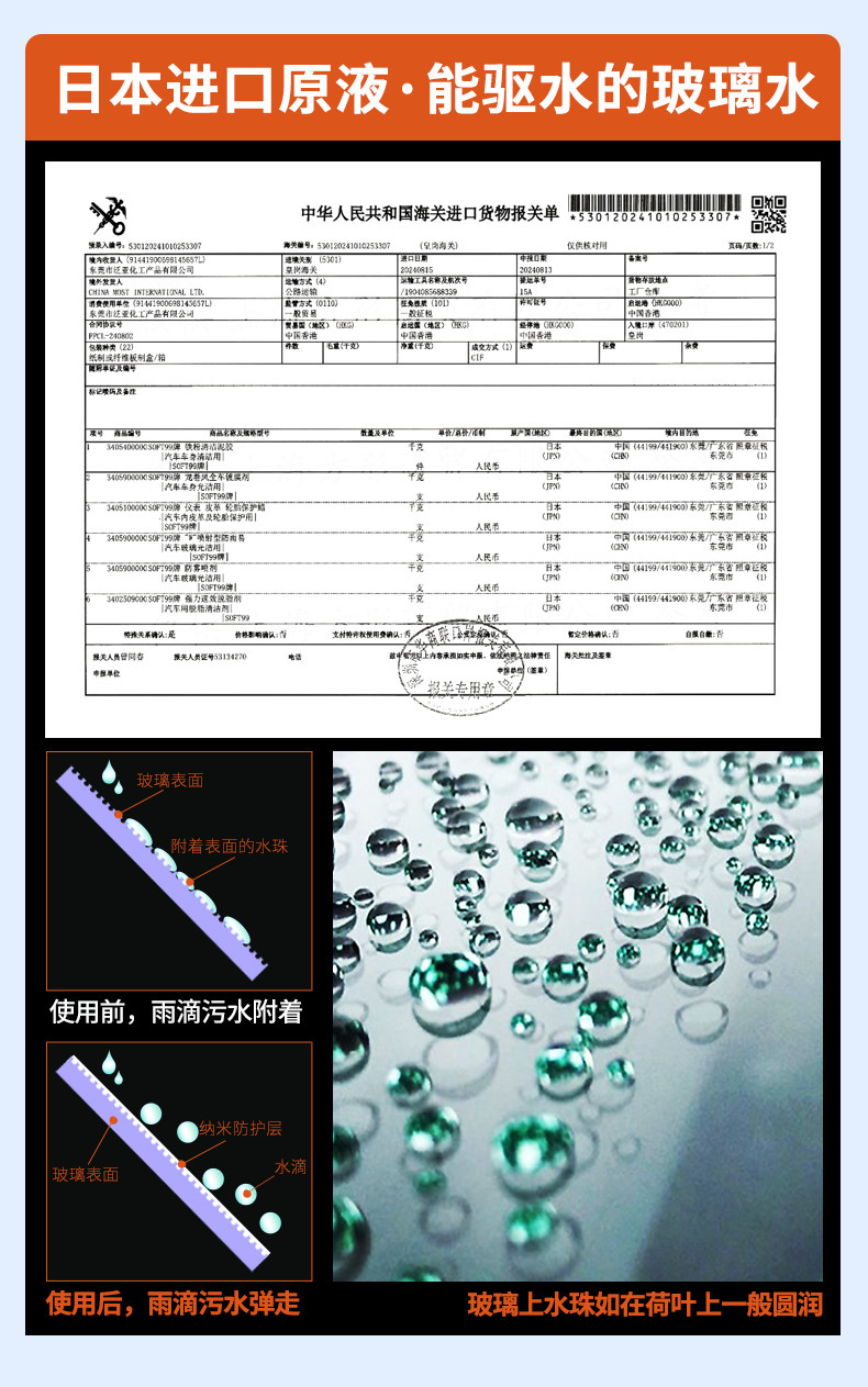 Soft99 Anti-Freeze and Water-Repellent Glass Water Wiper Coating Glass Liquid Genuine Concentrated Wiper Essence Universal for All Seasons