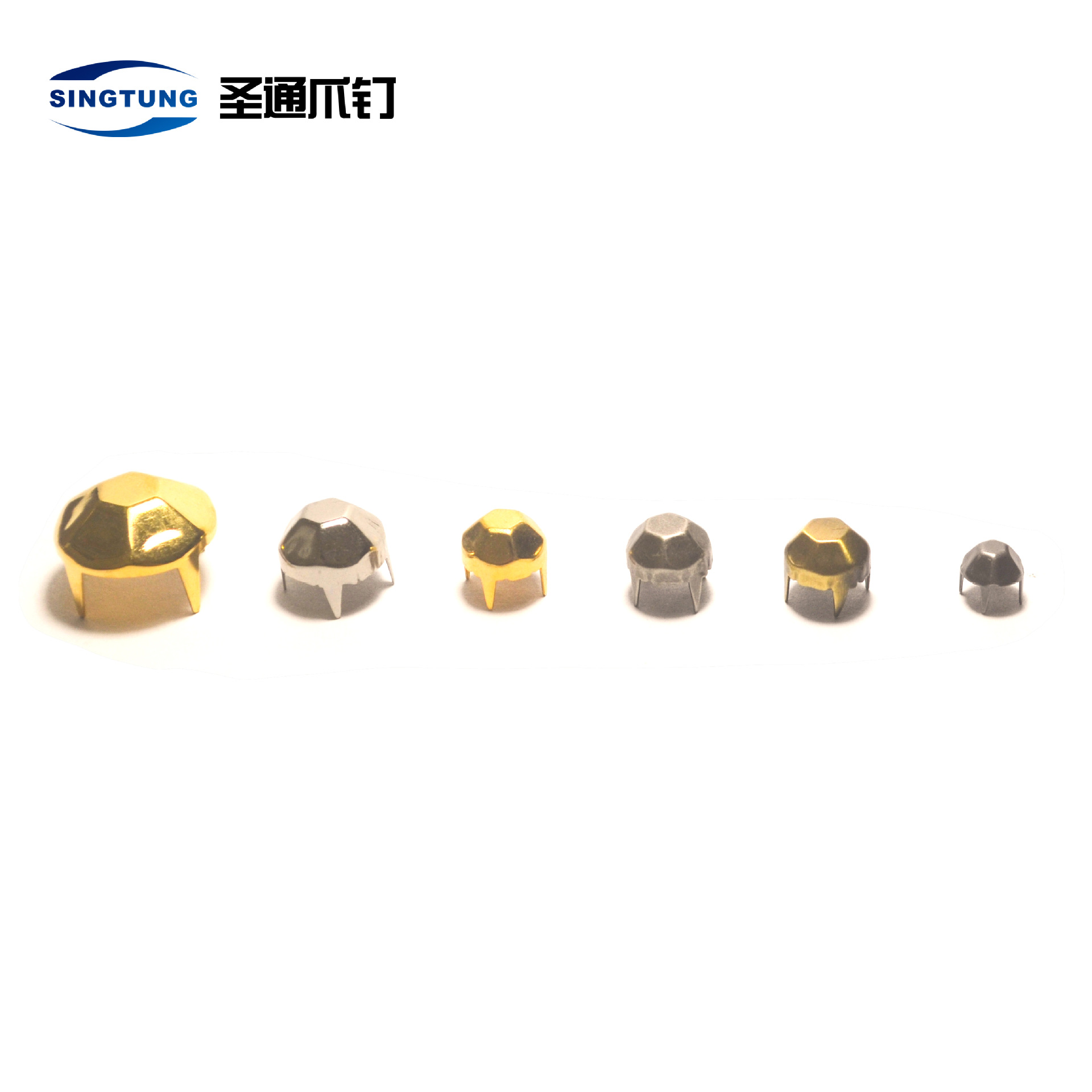 【厂家批发】圆平六面爪钉铁铜 五金 皮具鞋包装饰辅料 编织绳