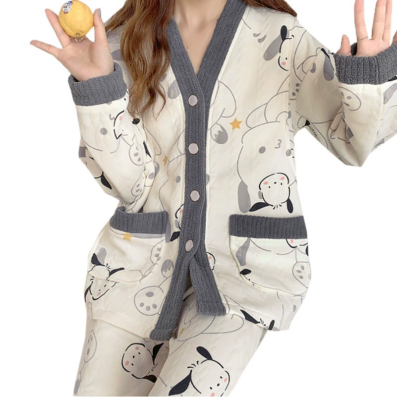 Пижамы для беременных, осенне-зимняя утолщенная Послеродовая одежда для кормления из воздушного хлопка, Одежда для беременных, весенне-осенняя Свободная Домашняя одежда для кормящих