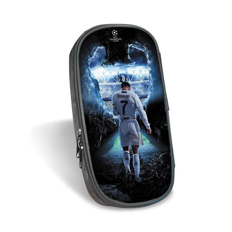 Estuche para lápices de lona Star Ronaldo para estudiantes de alto valor Estuche para papelería Messi Estuche para papelería multifuncional Estuche para lápices de gran capacidad