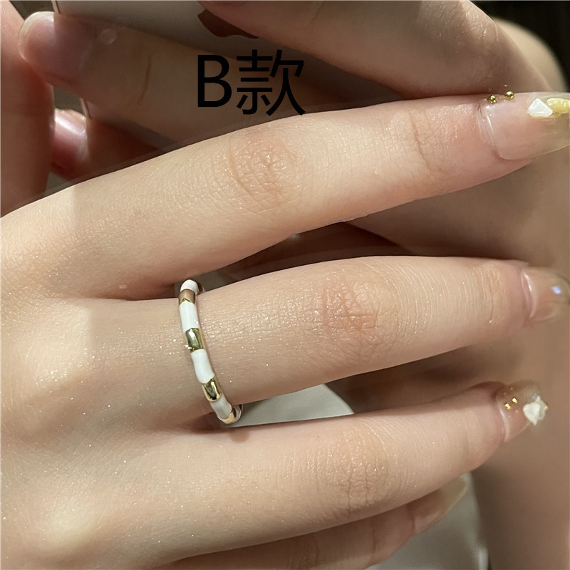 Wholesale Jewelry Ceramic White Drip Glaze Splicing Ring Nihaojewelry display picture 6