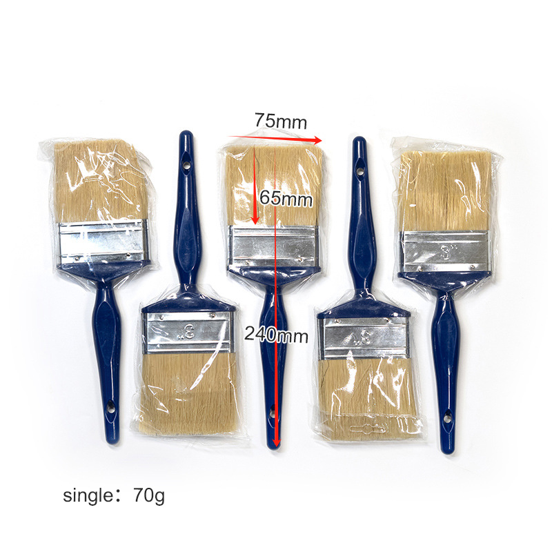 Brocha de pintura con mango de plástico, mango largo, cerdas suaves, imitación de cerda de jabalí, brocha de limpieza, cabezal de brocha para pintura industrial