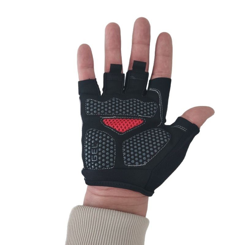 Guantes de ciclismo de medio dedo amortiguador para hombres y mujeres deportes de fitness bicicleta de montaña entrenamiento antideslizante transpirable anticapullo al aire libre