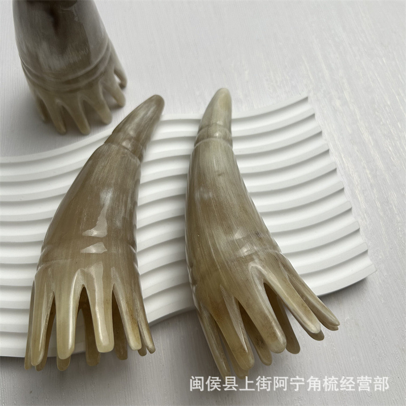 Horn Comb Long Hair Washing Comb Massage Comb Gua Sha Board Meridian Head Therapy Comb 15-20CM key features