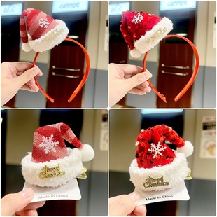 2025 New Christmas Headwear Christmas Hat Hairband Hairpin Holiday Sweet and Cute Headband Hairpin Ornaments Wholesale