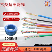 3.8mm极细网线500米/卷非屏蔽超六类网络线LSZH低烟无卤