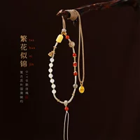 Литературный национальный стиль оригинальный новый Tianshan Cuiyu Stone Nan Red Onyx ручной шнур длинный ожерелье ремешок темперамент